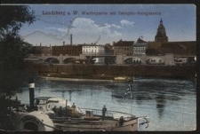 Landsberg a. W. : Warthepartie mit Dampfer-Anlegestelle