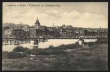 Landsberg a. Warthe - Totalansicht mit Eisenbahnbrücke