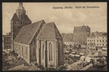 Landsberg (Warthe). Markt mit Marienkirche