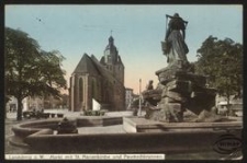 Landsberg a. W. : Markt mit St. Marienkirche und Pauckschbrunnen