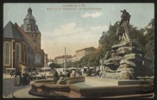 Landsberg a. W. : Markt mit St. Marienkirche und Pauckschbrunnen