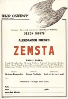 [Afisz] : Fredro Aleksander, "Zemsta"