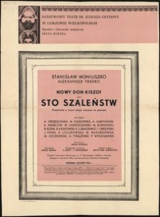 [Plakat] Stanisław Moniuszko, Aleksander Fredro "Nowy Don Kiszot" czyli sto szaleństw