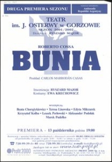 [Afisz] Cossa Roberto, "Bunia", przekład Carlos Marrodán Casas