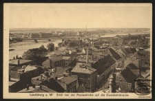 Landsberg a. W. : Blick von der Marienkirche auf die Eisenbahnbrücke