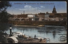 Landsberg a. W. : Warthepartie mit Dampfer-Anlegestelle