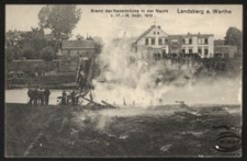 Landsberg a. Warthe : Brand der Kanalbrücke in der Nacht v. 17.-18. Sept. 1913