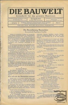 Die Bauwelt. Zeitschrift für das gesamte Bauwesen 1927 ( Heft 24).