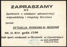 Zapraszamy na spotkanie z władzami administracji wojewódzkiej i miejskiej Gorzowa