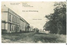 Gruss aus Döllens-Radung : Hotel zur Ostbahn. Wilhelm Hirse. : Bäckerei Drogen u. Materialwaren v. Richard Rehfeldt : Bahnhof-Strasse