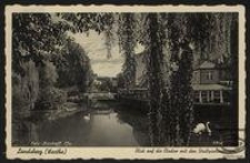 Landsberg (Warthe) : Blick auf die Cladow mit den Stadtparkterrassen