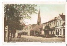 Vietz, Ostbahn : Friedrich Gläser-Str mit Kirche