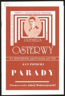 [Program] Potocki, Jan "Parady", tłumaczenie Józef Modrzejewski