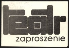 [Zaproszenie] Dyrekcja i zespół Teatru im. Juliusza Osterwy w Gorzowie Wlkp. zapraszają uprzejmie [...] na premierę sztuki "Czerwona Magia", autor: Michael de Ghalderone, reżyseria: Wojciech Boratyński, scenografia: Krzysztof Pankiewicz, dnia 30 kwietnia 1989 r. o godz. 18:00