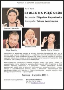 [Plakat] Ron Hart "Stolik na pieć osób", przekład Monika Beyer