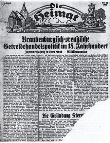 Die Heimat : Beilage zum General-Anzeiger f&uuml;r die gesamte Neumark, 1939, nr 17