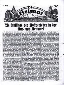 Die Heimat : Beilage zum General-Anzeiger f&uuml;r die gesamte Neumark, 1938, nr 22