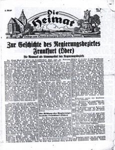 Die Heimat : Beilage zum General-Anzeiger f&uuml;r die gesamte Neumark, 1938, nr 8