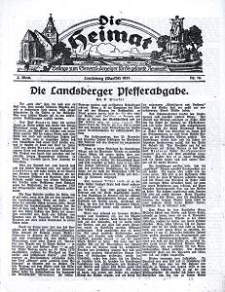Die Heimat : Beilage zum General-Anzeiger f&uuml;r die gesamte Neumark, 1927, nr 19