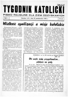 Tygodnik Katolicki 1946, nr 22