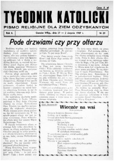 Tygodnik Katolicki 1947, nr 29