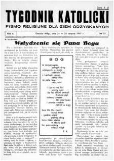 Tygodnik Katolicki 1947, nr 33
