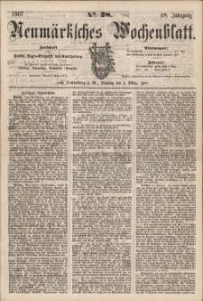 Neum&auml;rksches Wochenblatt : Zeitschrift f&uuml;r Politik, Tages-Ereignisse und Unterhaltung, 1867, Jg. 48, Nr. 28
