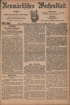 Neum&auml;rksches Wochenblatt : Zeitschrift f&uuml;r Politik, Tages-Ereignisse und Unterhaltung, 1875, Jg. 56, Nr. 35