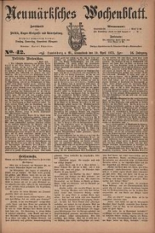 Neum&auml;rksches Wochenblatt : Zeitschrift f&uuml;r Politik, Tages-Ereignisse und Unterhaltung, 1875, Jg. 56, Nr. 42
