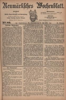 Neum&auml;rksches Wochenblatt : Zeitschrift f&uuml;r Politik, Tages-Ereignisse und Unterhaltung, 1875, Jg. 56, Nr. 89