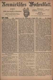 Neum&auml;rksches Wochenblatt : Zeitschrift f&uuml;r Politik, Tages-Ereignisse und Unterhaltung, 1875, Jg. 56, Nr. 90