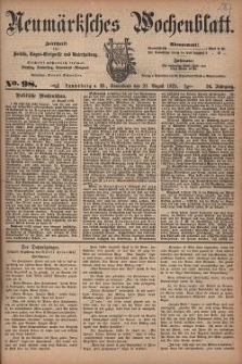 Neum&auml;rksches Wochenblatt : Zeitschrift f&uuml;r Politik, Tages-Ereignisse und Unterhaltung, 1875, Jg. 56, Nr. 98