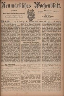 Neum&auml;rksches Wochenblatt : Zeitschrift f&uuml;r Politik, Tages-Ereignisse und Unterhaltung, 1875, Jg. 56, Nr. 116