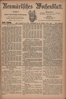 Neum&auml;rksches Wochenblatt : Zeitschrift f&uuml;r Politik, Tages-Ereignisse und Unterhaltung, 1875, Jg. 56, Nr. 128