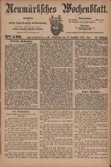 Neum&auml;rksches Wochenblatt : Zeitschrift f&uuml;r Politik, Tages-Ereignisse und Unterhaltung, 1875, Jg. 56, Nr. 149