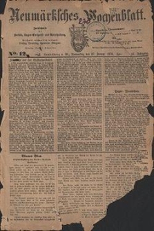 Neum&auml;rksches Wochenblatt : Zeitschrift f&uuml;r Politik, Tages-Ereignisse und Unterhaltung, 1876, Jg. 57, Nr. 12