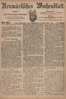 Neum&auml;rksches Wochenblatt : Zeitschrift f&uuml;r Politik, Tages-Ereignisse und Unterhaltung, 1876, Jg. 57, Nr. 34