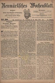 Neum&auml;rksches Wochenblatt : Zeitschrift f&uuml;r Politik, Tages-Ereignisse und Unterhaltung, 1876, Jg. 57, Nr. 39