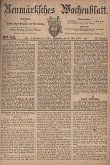 Neum&auml;rksches Wochenblatt : Zeitschrift f&uuml;r Politik, Tages-Ereignisse und Unterhaltung, 1876, Jg. 57, Nr. 53