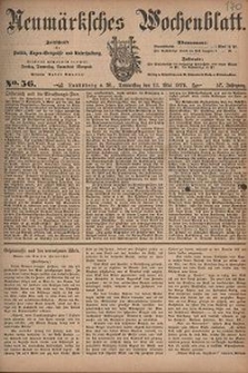 Neum&auml;rksches Wochenblatt : Zeitschrift f&uuml;r Politik, Tages-Ereignisse und Unterhaltung, 1876, Jg. 57, Nr. 56