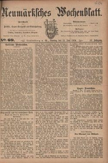 Neum&auml;rksches Wochenblatt : Zeitschrift f&uuml;r Politik, Tages-Ereignisse und Unterhaltung, 1876, Jg. 57, Nr. 69