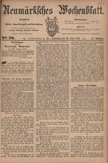 Neum&auml;rksches Wochenblatt : Zeitschrift f&uuml;r Politik, Tages-Ereignisse und Unterhaltung, 1876, Jg. 57, Nr. 76