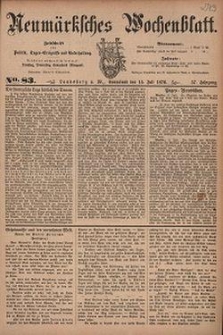 Neum&auml;rksches Wochenblatt : Zeitschrift f&uuml;r Politik, Tages-Ereignisse und Unterhaltung, 1876, Jg. 57, Nr. 83