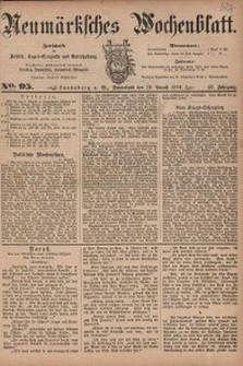 Neum&auml;rksches Wochenblatt : Zeitschrift f&uuml;r Politik, Tages-Ereignisse und Unterhaltung, 1876, Jg. 57, Nr. 95