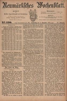 Neum&auml;rksches Wochenblatt : Zeitschrift f&uuml;r Politik, Tages-Ereignisse und Unterhaltung, 1876, Jg. 57, Nr. 130