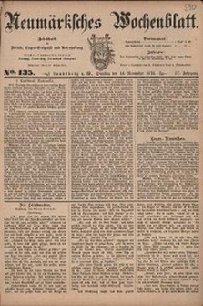 Neum&auml;rksches Wochenblatt : Zeitschrift f&uuml;r Politik, Tages-Ereignisse und Unterhaltung, 1876, Jg. 57, Nr. 135