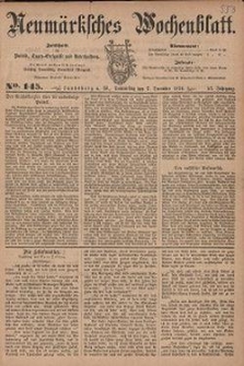 Neum&auml;rksches Wochenblatt : Zeitschrift f&uuml;r Politik, Tages-Ereignisse und Unterhaltung, 1876, Jg. 57, Nr. 145