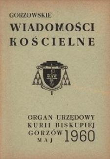 Gorzowskie Wiadomości Kościelne 1960, R.4, nr 5