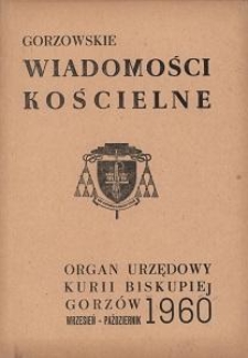 Gorzowskie Wiadomości Kościelne 1960, R.4, nr 9-10