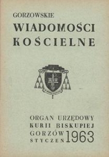 Gorzowskie Wiadomości Kościelne, 1963, R.7, nr 1